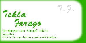 tekla farago business card